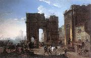 SALUCCI, Alessandro Harbour View with Triumphal Arch g oil painting reproduction
